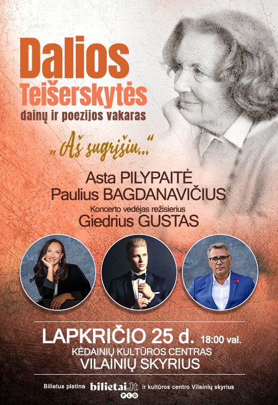 Buy tickets D.Teišerskytės dainų ir poezijos vakaras 