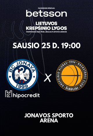 Buy tickets Jonava Hipocredit - Šiauliai Jonava, Jonavos sporto arena January 25