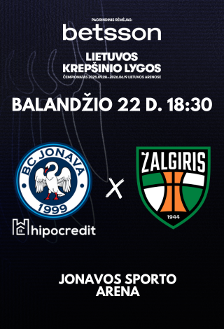 Buy tickets Jonava Hipocredit - Žalgiris Jonava, Jonavos sporto arena April 22