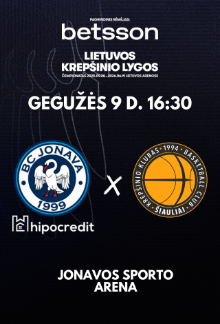 Pirkti bilietus Jonava Hipocredit - Šiauliai Jonava, Jonavos sporto arena Gegužė 09