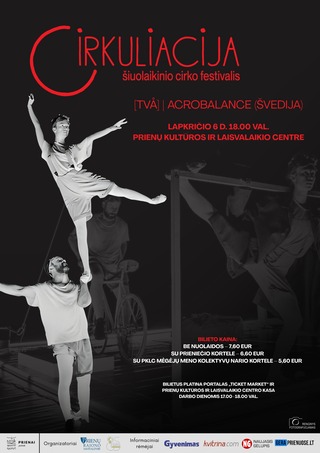 Buy tickets Šiuolaikinis cirko festivalis „Cirkuliacija“. Cirko pasirodymas [två] | Acrobalance Prienai, Prienų kultūros ir laisvalaikio centras November 06