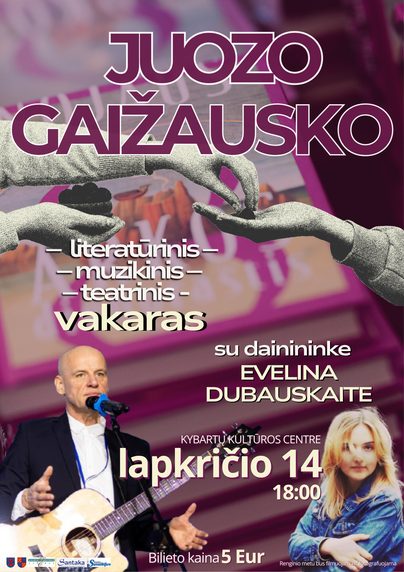 Pirkti bilietus Literatūrinis muzikinis vakaras Kybartai, Kybartu kulturos centras Lapkritis 14