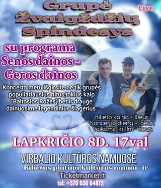 Pirkti bilietus Grupė ŽVAIGŽDŽIŲ SPINDESYS su programa 