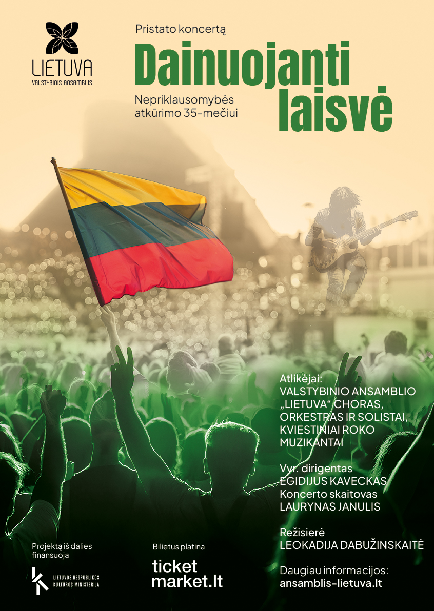 Pirkti bilietus Koncertas „Dainuojanti laisvė“ - Nepriklausomybės atkūrimo 35-mečiui Pasvalys, Pasvalio kultūros centras Lapkritis 14