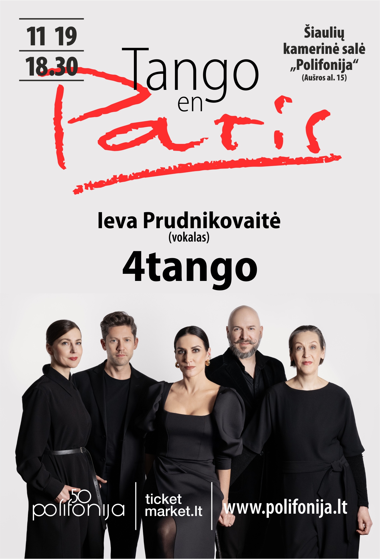 Pirkti bilietus Tango en Paris Šiauliai, Polifonijos koncertų salė Lapkritis 19