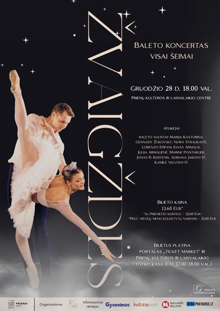 Pirkti bilietus Baleto koncertas visai šeimai ŽVAIGŽDĖS Prienai, Prienų kultūros ir laisvalaikio centras Gruodis 28