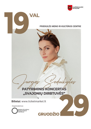 Pirkti bilietus Jurga Šeduikytė – „Svajonių dirbtuvės“ | Patyriminis koncertas Priekulėje Priekulė, Priekulės meno ir kultūros centras Gruodis 29