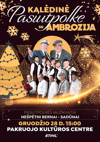 Buy tickets KALĖDINĖ PASIUTPOLKĖ SU AMBROZIJA | Šventinis grupės „Ambrozija“ projektas Pakruojis, Pakruojo kultūros centras December 28