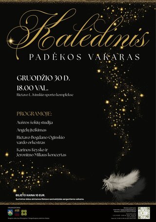 Pirkti bilietus Kalėdinis padėkos vakaras Rietavas, Rietavo L. Ivinskio sporto kompleksas Gruodis 30