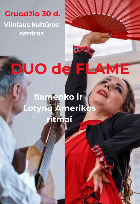 Pirkt biļetes Duo de Flame - Flamenko ir Lotynų Amerikos ritmai | Vilnius Vilnius, Vilniaus kultūros centras Decembris 30