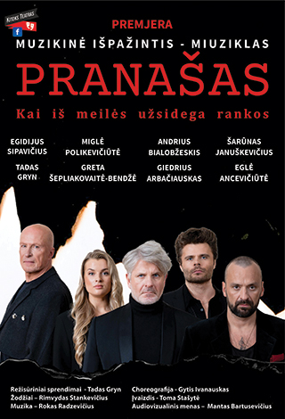 Pirkti bilietus PAKEISTA DATA. Muzikinė išpažintis spektaklis, miuziklas ''Pranašas. Kai iš meilės užsidega rankos'' Mažeikiai, Mažeikių kultūros centras Vasaris 20