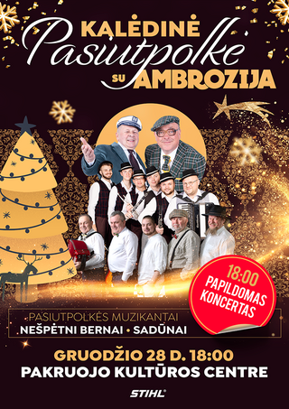Buy tickets KALĖDINĖ PASIUTPOLKĖ SU AMBROZIJA | Šventinis grupės „Ambrozija“ projektas Pakruojis, Pakruojo kultūros centras December 28