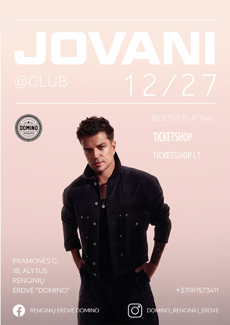 Pirkt biļetes Jovani Alytus, Domino Decembris 27