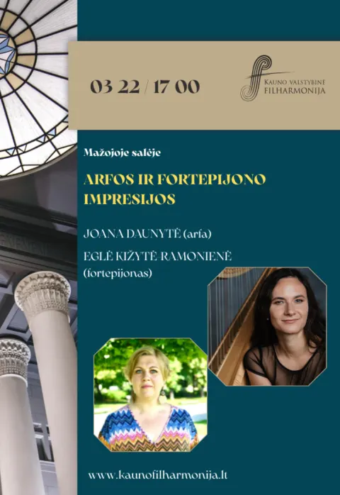 Buy tickets ARFOS IR FORTEPIJONO IMPRESIJOS Kaunas, Kauno valstybinė filharmonija March 22