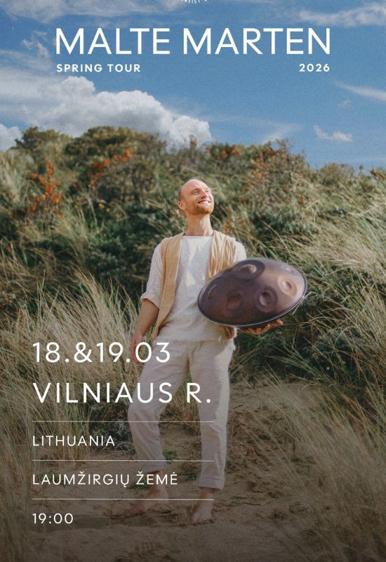 Pirkti bilietus MALTE MARTEN | HANDPAN Spring Tour 2026 Vilnius raj., Laumžirgių žemė sąmoningų renginių centras Kovas 19