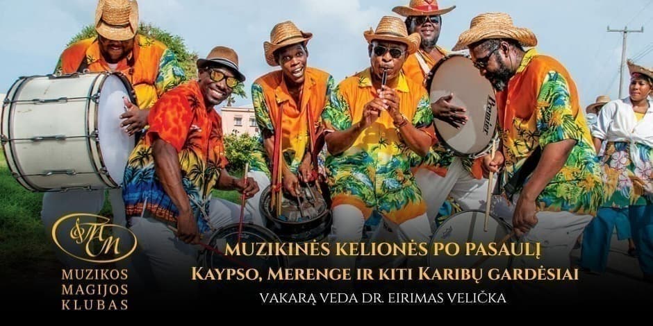 Buy tickets MUZIKINĖS KELIONĖS PO PASAULĮ | Kalipsas, Merengė ir kiti Karibų gardėsiai Vilnius, Muzikos magijos salonas February 08