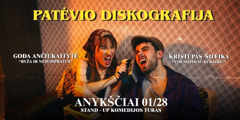 Buy tickets PATĖVIO DISKOGRAFIJA | Stand Up Pasirodymas | ANYKŠČIAI Anykščiai, Industrija January 28