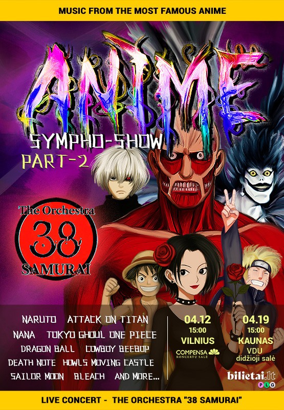 Pirkti bilietus Anime Sympho-Show by 38 Samurai | Kaunas Kaunas, VDU didžioji salė Balandis 19