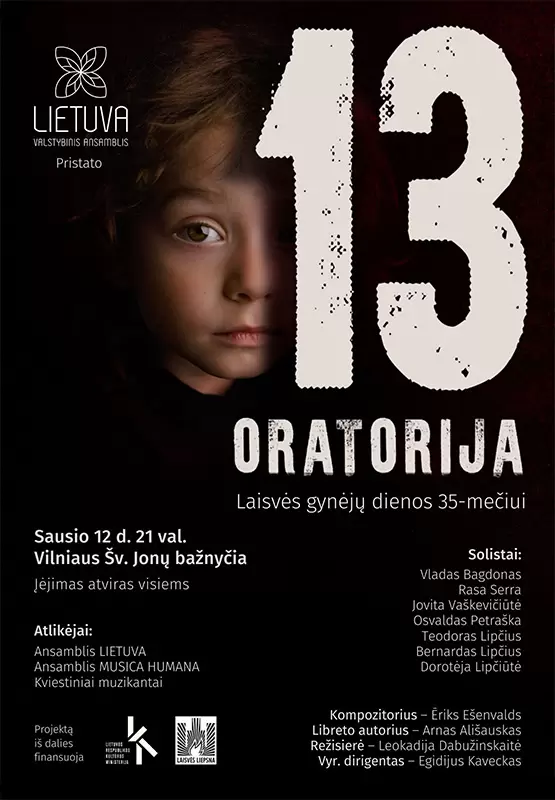 Pirkti bilietus Oratorija „13“ Laisvės gynėjams Vilnius, Šv. Jonų bažnyčia Sausis 12