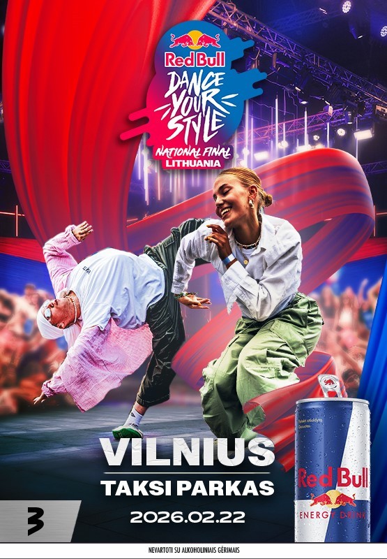 Pirkti bilietus Šokių kovos Red Bull Dance Your Style - Finalas Vilnius, Vilniaus taksi parkas Vasaris 22