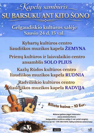 Pirkti bilietus Liaudiškų kapelų koncertas „Su barsuku ant kito šono“ Gelgaudiškis, Gelgaudiškio kultūros salė Sausis 24