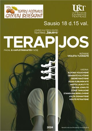 Buy tickets Teatrų festivalis „Gi(y)lių beieškant. Spektaklis „Terapijos“ Utena, Utenos Kamerinis teatras January 18