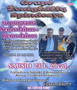 Pirkti bilietus Grupė ŽVAIGŽDŽIŲ SPINDESYS su programa 