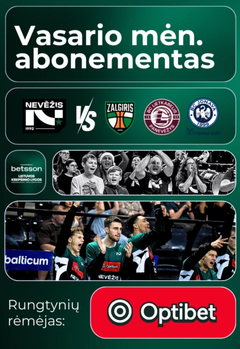 Pirkti bilietus Krepšinio klubo NEVĖŽIS vasario mėnesio abonementas Kėdainiai, Kėdainių arena Vasaris 01-28